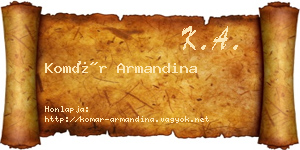 Komár Armandina névjegykártya